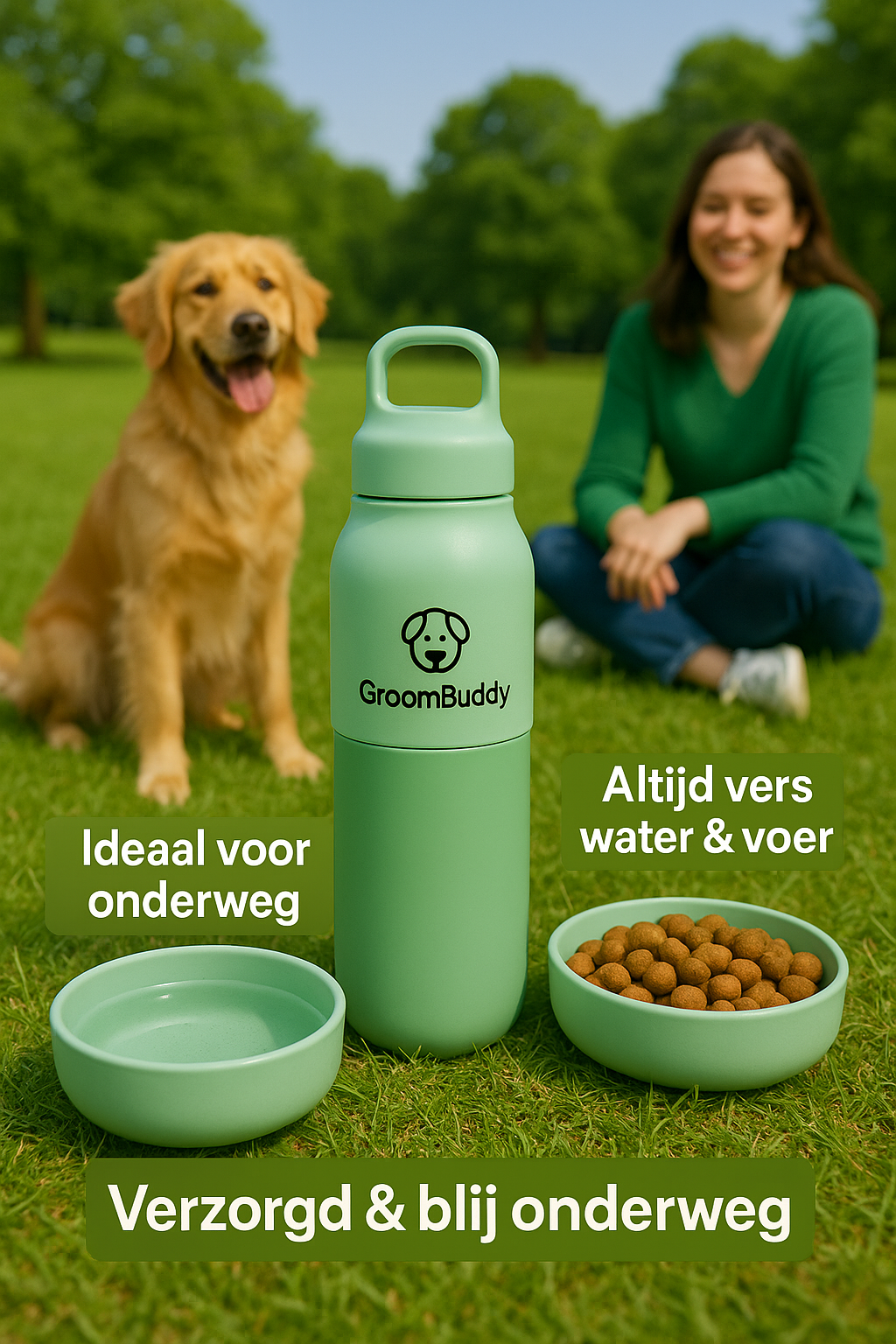 "3-in-1 Draagbare Geïsoleerde Waterfles voor Honden
